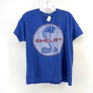 Shelby Cobra Graphic T Shirt Blue Men's Large Short Sleeve Crew Neck Tee